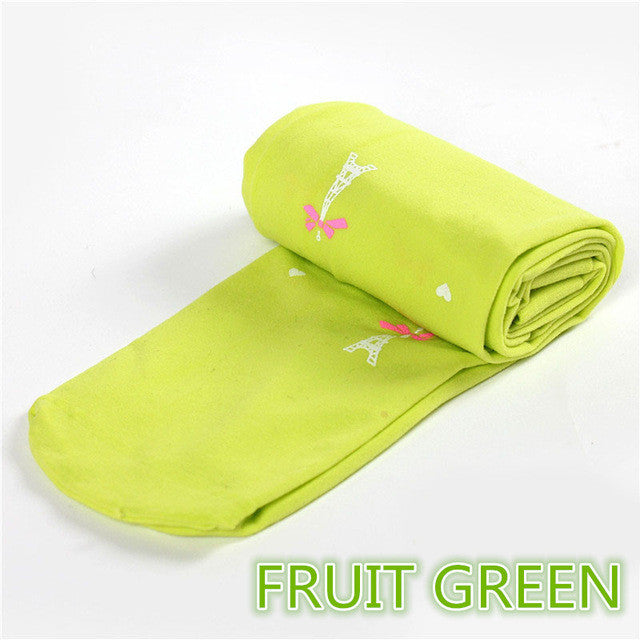 Wholesale Night Shinning Eiffel Tower pattern baby girl tights Children Korean Style Stockings Fashion Kids Pantyhose Hot Sale