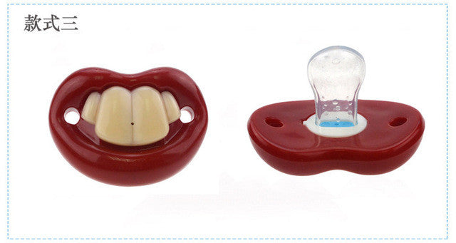 Funny Pacifiers Silicone Baby Pacifier Nipple Dummy Baby Soother Joke Prank  Nipples Teether Pacifier Clips Chupetes Para Bebes