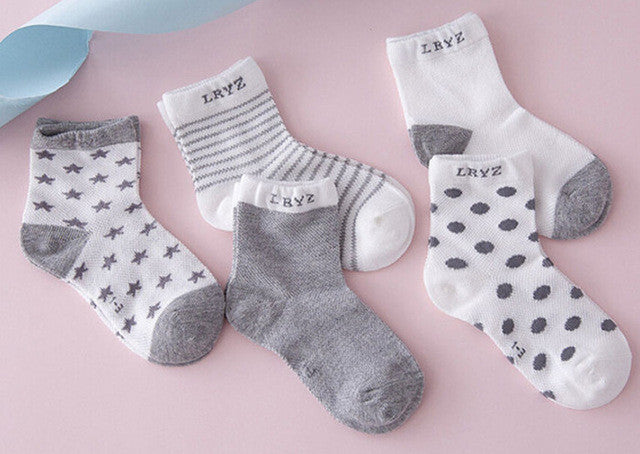 New 5 Pairs Baby Boy Girl Cotton Star Socks NewBorn Infant Toddler Kids Winter Warm Soft Sock