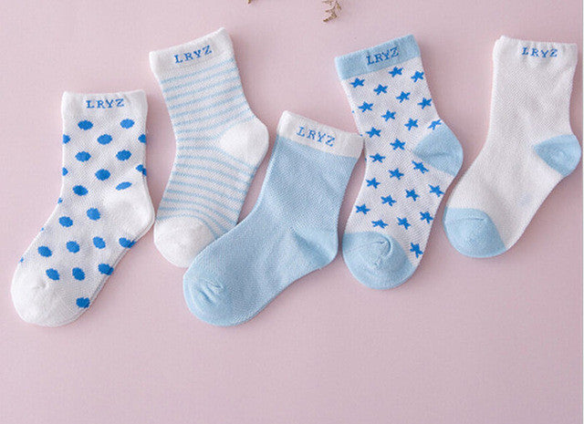 New 5 Pairs Baby Boy Girl Cotton Star Socks NewBorn Infant Toddler Kids Winter Warm Soft Sock