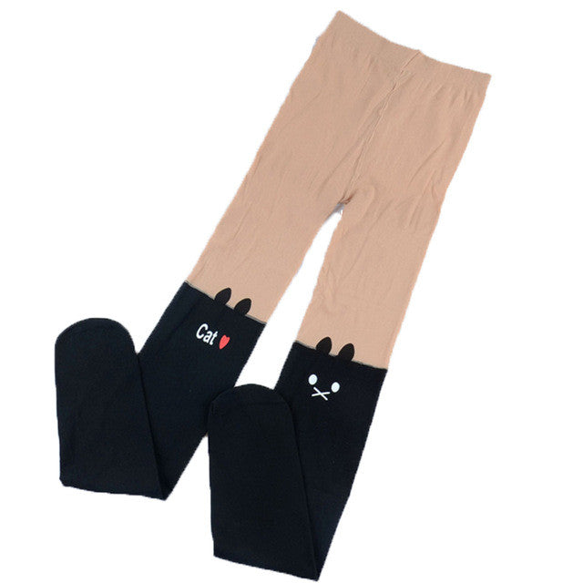 Baby Girl's Stockings Fashion Tight Solid Cute Cartoon Kitten Children Girls Kids Stockings 4 Designs