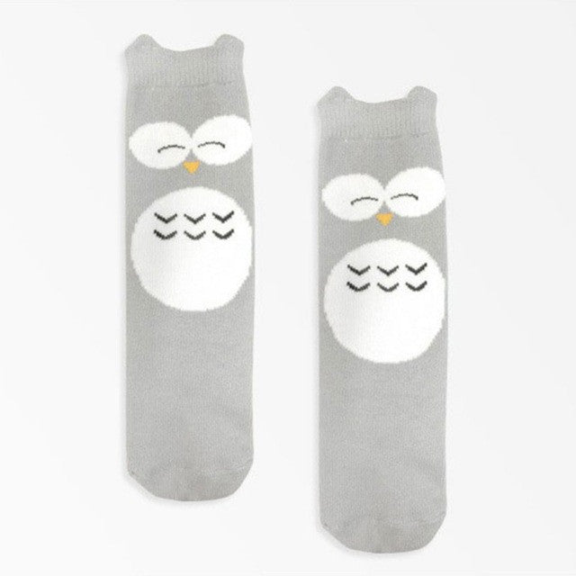 Hot Sales Girl Boy Kids Baby Socks Animal Pattern Cotton Anti-slip Knee High Socks 0-4Y