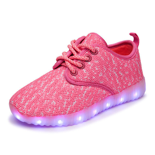 2017 NEW children sneakers USB charging kids LED luminous shoes boys girls of colorful flashing lights sneakers
