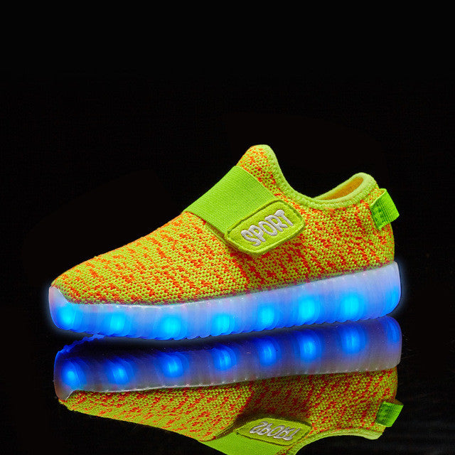 2017 NEW children sneakers USB charging kids LED luminous shoes boys girls of colorful flashing lights sneakers