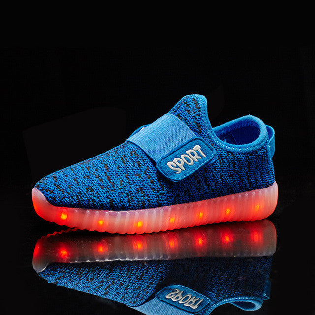 2017 NEW children sneakers USB charging kids LED luminous shoes boys girls of colorful flashing lights sneakers