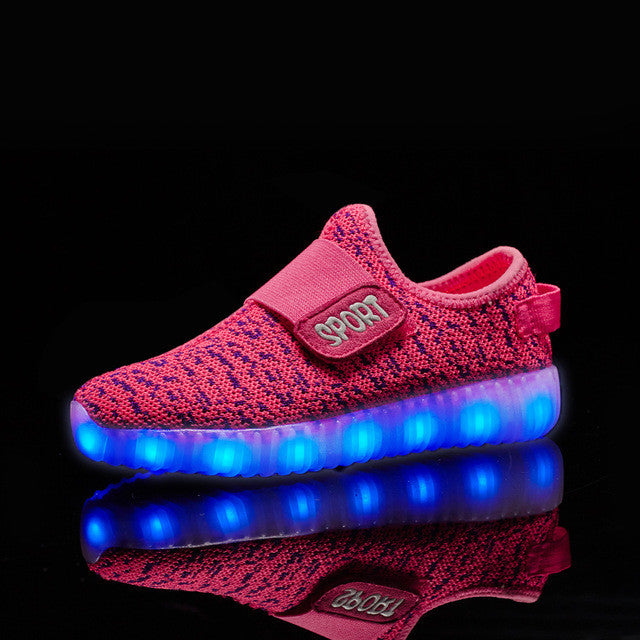 2017 NEW children sneakers USB charging kids LED luminous shoes boys girls of colorful flashing lights sneakers