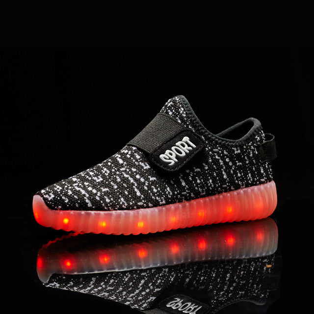 2017 NEW children sneakers USB charging kids LED luminous shoes boys girls of colorful flashing lights sneakers