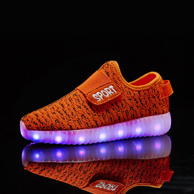 2017 NEW children sneakers USB charging kids LED luminous shoes boys girls of colorful flashing lights sneakers