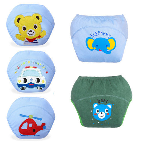 5pcs Lot 2017 NEW ! Baby Diapers Children Reusable Underwear Breathable Diaper Cover Cotton Training Pants Can Tracked