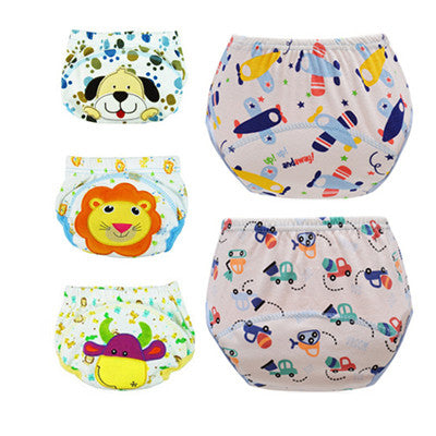 5pcs Lot 2017 NEW ! Baby Diapers Children Reusable Underwear Breathable Diaper Cover Cotton Training Pants Can Tracked
