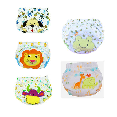 5pcs Lot 2017 NEW ! Baby Diapers Children Reusable Underwear Breathable Diaper Cover Cotton Training Pants Can Tracked