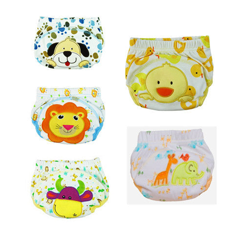 5pcs Lot 2017 NEW ! Baby Diapers Children Reusable Underwear Breathable Diaper Cover Cotton Training Pants Can Tracked