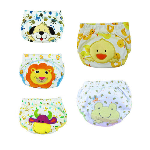 5pcs Lot 2017 NEW ! Baby Diapers Children Reusable Underwear Breathable Diaper Cover Cotton Training Pants Can Tracked