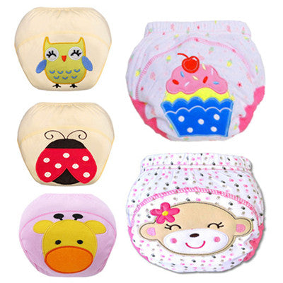 5pcs Lot 2017 NEW ! Baby Diapers Children Reusable Underwear Breathable Diaper Cover Cotton Training Pants Can Tracked