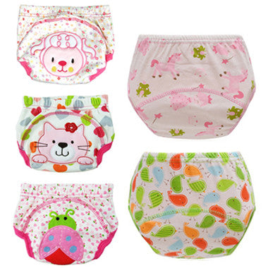 5pcs Lot 2017 NEW ! Baby Diapers Children Reusable Underwear Breathable Diaper Cover Cotton Training Pants Can Tracked