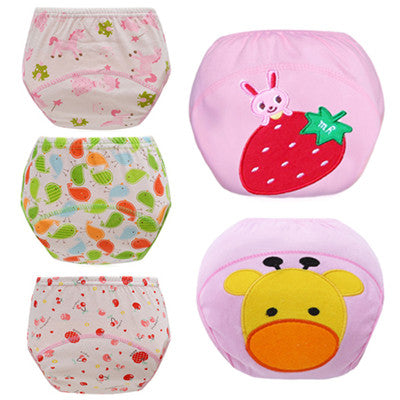 5pcs Lot 2017 NEW ! Baby Diapers Children Reusable Underwear Breathable Diaper Cover Cotton Training Pants Can Tracked
