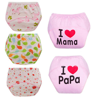 5pcs Lot 2017 NEW ! Baby Diapers Children Reusable Underwear Breathable Diaper Cover Cotton Training Pants Can Tracked