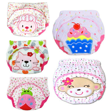 5pcs Lot 2017 NEW ! Baby Diapers Children Reusable Underwear Breathable Diaper Cover Cotton Training Pants Can Tracked