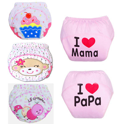 5pcs Lot 2017 NEW ! Baby Diapers Children Reusable Underwear Breathable Diaper Cover Cotton Training Pants Can Tracked