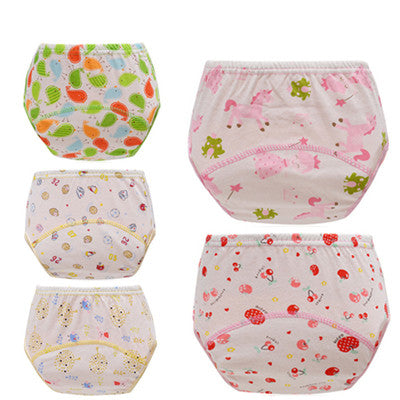 5pcs Lot 2017 NEW ! Baby Diapers Children Reusable Underwear Breathable Diaper Cover Cotton Training Pants Can Tracked