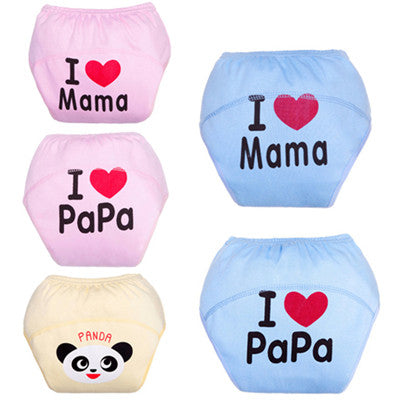 5pcs Lot 2017 NEW ! Baby Diapers Children Reusable Underwear Breathable Diaper Cover Cotton Training Pants Can Tracked