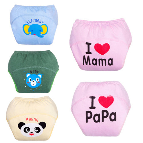 5pcs Lot 2017 NEW ! Baby Diapers Children Reusable Underwear Breathable Diaper Cover Cotton Training Pants Can Tracked