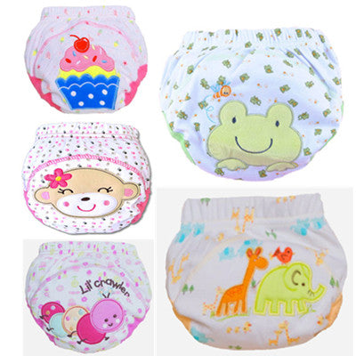 5pcs Lot 2017 NEW ! Baby Diapers Children Reusable Underwear Breathable Diaper Cover Cotton Training Pants Can Tracked