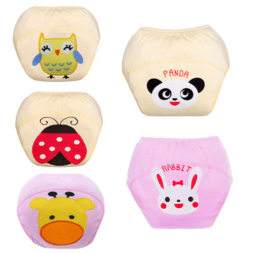 5pcs Lot 2017 NEW ! Baby Diapers Children Reusable Underwear Breathable Diaper Cover Cotton Training Pants Can Tracked