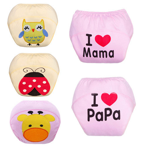 5pcs Lot 2017 NEW ! Baby Diapers Children Reusable Underwear Breathable Diaper Cover Cotton Training Pants Can Tracked