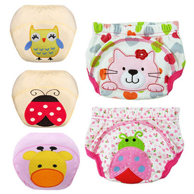 5pcs Lot 2017 NEW ! Baby Diapers Children Reusable Underwear Breathable Diaper Cover Cotton Training Pants Can Tracked