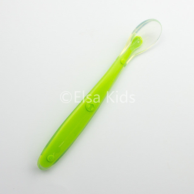 Baby Soft silicone feeding spoon baby Spoon Tableware 4 colors