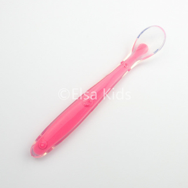 Baby Soft silicone feeding spoon baby Spoon Tableware 4 colors