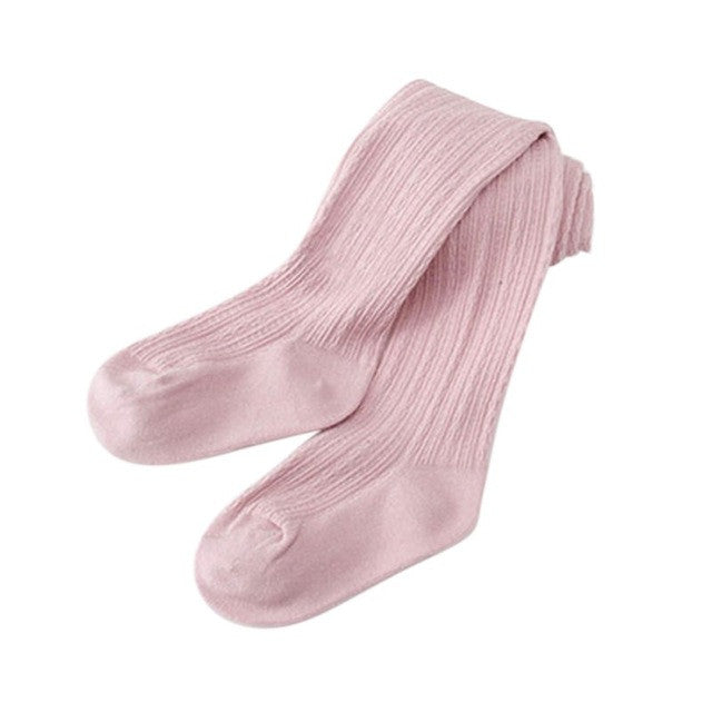 Kids Warm Thick Elastic Waist Tights Baby Girl's Cotton Knitted Solid Pantyhose