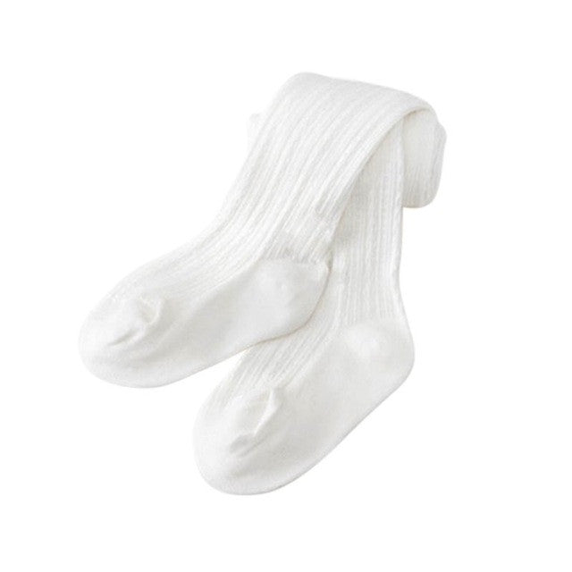 Kids Warm Thick Elastic Waist Tights Baby Girl's Cotton Knitted Solid Pantyhose