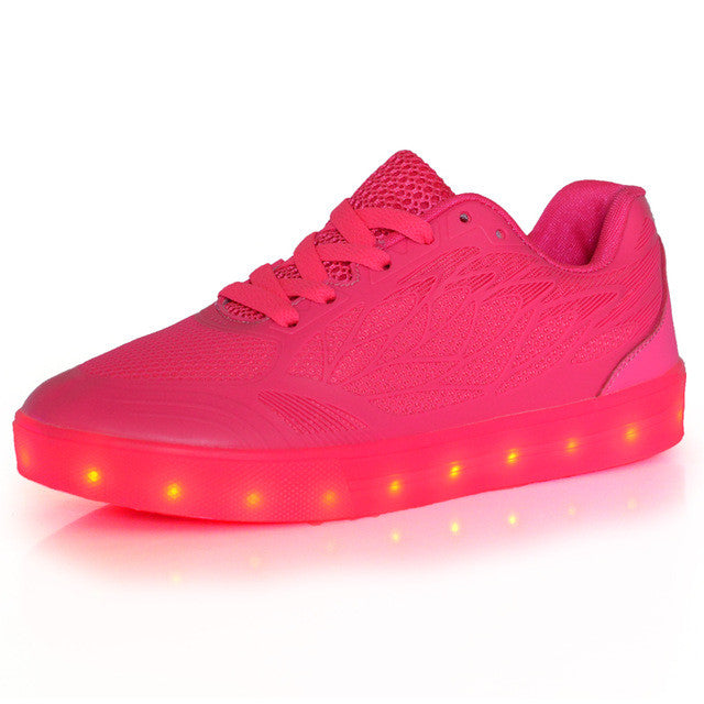 2017 Kids luminous shoes led USB recharge for girls boys children sneakers illuminated 7 colors glowing casual with light
