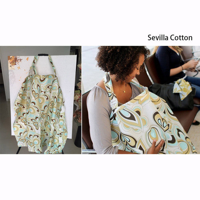 Breastfeeding Baby Infant feeding cover Breathable Cotton Muslin nursing cloth Apron large size big Mommy outdoor Nursing Cover