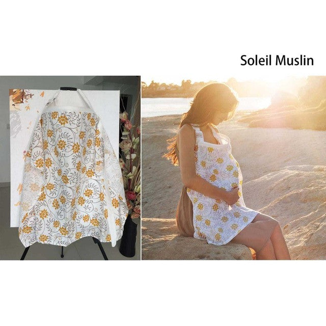 Breastfeeding Baby Infant feeding cover Breathable Cotton Muslin nursing cloth Apron large size big Mommy outdoor Nursing Cover