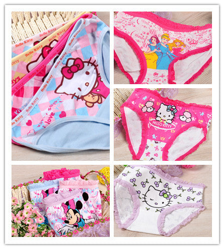 2016 Sale For Girls Underwear Briefs Panties Kitty Baby Kids Pants Wholesale High Quality Short Children Princesses 4pcs/lot Mix