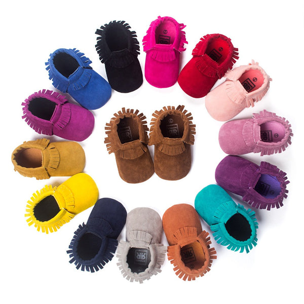 0-18M | Boys & Girls | PU Suede Leather Moccasins | Assorted Styles