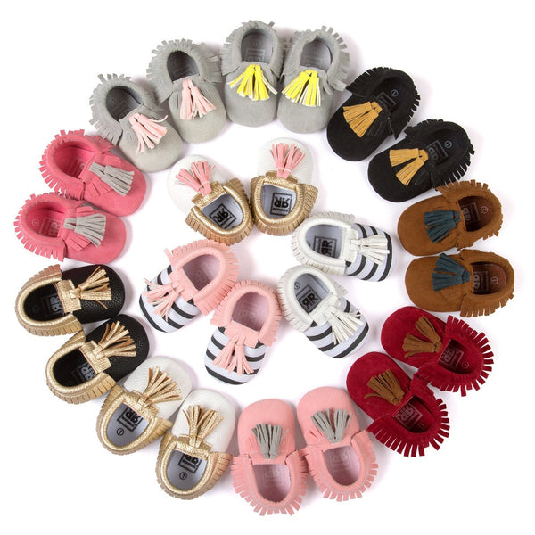 0-18M | Boys & Girls | Suede PU Leather Moccasins | Assorted Styles