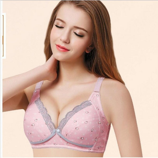 Cup A-E Maternity Nursing Bras Lace Open Button Cotton Lingerie Pregnant Women Underwear Breast Feeding Gravida Clothing Gestant