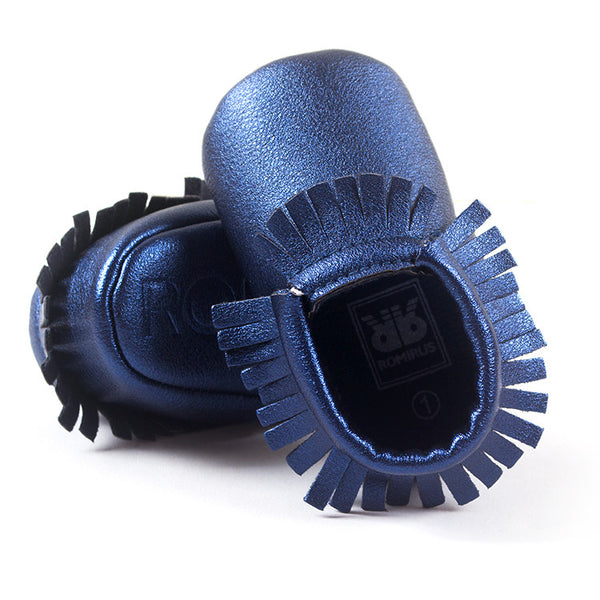 0-18M | Boys & Girls PU Suede Leather Moccasins | Tassel Bow Shoes